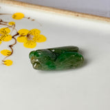 A-Grade Natural Green & Yellow Jadeite Cicada Pendant No.220246