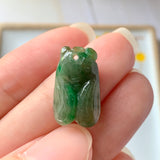 A-Grade Natural Green & Yellow Jadeite Cicada Pendant No.220246