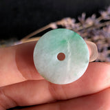 A-Grade Natural Moss on Snow Jadeite Donut Pendant No.170592