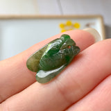 A-Grade Natural Green & Yellow Jadeite Cicada Pendant No.220246