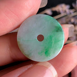 A-Grade Natural Moss on Snow Jadeite Donut Pendant No.170592