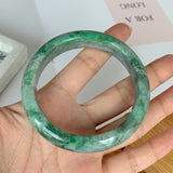 56.5mm A-Grade Natural Jadeite Modern Round Bangle No.151612