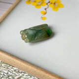 A-Grade Natural Brownish Yellow Jadeite Cicada Pendant No.220350