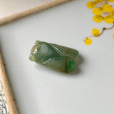 A-Grade Natural Brownish Yellow Jadeite Cicada Pendant No.220350