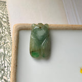 A-Grade Natural Brownish Yellow Jadeite Cicada Pendant No.220350