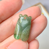 A-Grade Natural Brownish Yellow Jadeite Cicada Pendant No.220350