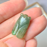 A-Grade Natural Brownish Yellow Jadeite Cicada Pendant No.220350