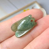 A-Grade Natural Brownish Yellow Jadeite Cicada Pendant No.220350