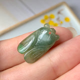 A-Grade Natural Brownish Yellow Jadeite Cicada Pendant No.220350