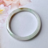 53.9mm A-Grade Natural Tri-Colour Jadeite Modern Round Bangle No.151824