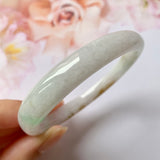 53.9mm A-Grade Natural Tri-Colour Jadeite Modern Round Bangle No.151824