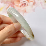 SOLD OUT: 53.9mm A-Grade Natural Tri-Colour Jadeite Modern Round Bangle No.151824