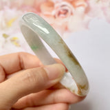 SOLD OUT: 53.9mm A-Grade Natural Tri-Colour Jadeite Modern Round Bangle No.151824