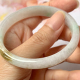 SOLD OUT: 53.9mm A-Grade Natural Tri-Colour Jadeite Modern Round Bangle No.151824