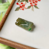 A-Grade Natural Brownish Yellow Jadeite Cicada Pendant No.220247