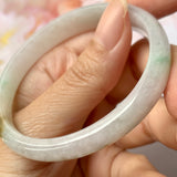 SOLD OUT: 53.9mm A-Grade Natural Tri-Colour Jadeite Modern Round Bangle No.151824