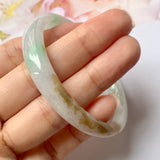 SOLD OUT: 53.9mm A-Grade Natural Tri-Colour Jadeite Modern Round Bangle No.151824