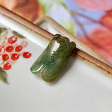 A-Grade Natural Brownish Yellow Jadeite Cicada Pendant No.220247