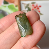 A-Grade Natural Brownish Yellow Jadeite Cicada Pendant No.220247