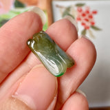 A-Grade Natural Brownish Yellow Jadeite Cicada Pendant No.220247