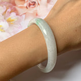 53.9mm A-Grade Natural Tri-Colour Jadeite Modern Round Bangle No.151824