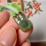 A-Grade Natural Brownish Yellow Jadeite Cicada Pendant No.220247