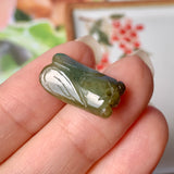 A-Grade Natural Brownish Yellow Jadeite Cicada Pendant No.220247