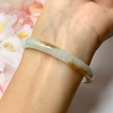 53.9mm A-Grade Natural Tri-Colour Jadeite Modern Round Bangle No.151824