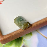 A-Grade Natural Brownish Yellow Jadeite Cicada Pendant No.220247