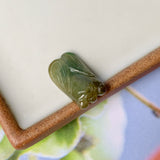 A-Grade Natural Brownish Yellow Jadeite Cicada Pendant No.220247