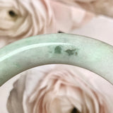 53.9mm A-Grade Natural Lilac Floral Jadeite Traditional Round Bangle No.330069