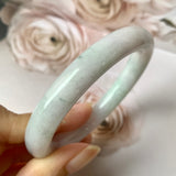 53.9mm A-Grade Natural Lilac Floral Jadeite Traditional Round Bangle No.330069