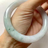 54.8mm A-Grade Natural Lilac Floral Jadeite Traditional Round Bangle No.330070