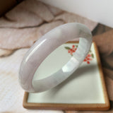 53.9mm A-Grade Natural Lavender Jadeite Modern Round Bangle No.330065