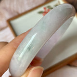 53.9mm A-Grade Natural Lavender Jadeite Modern Round Bangle No.330065