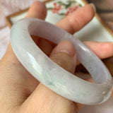 53.9mm A-Grade Natural Lavender Jadeite Modern Round Bangle No.330065