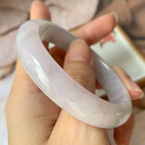 53.9mm A-Grade Natural Lavender Jadeite Modern Round Bangle No.330065