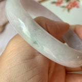 53.9mm A-Grade Natural Lavender Jadeite Modern Round Bangle No.330065