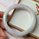 53.9mm A-Grade Natural Lavender Jadeite Modern Round Bangle No.330065