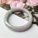 SOLD OUT: 53.8mm A-Grade Natural Lavender Jadeite Modern Round Bangle No.151839