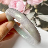 SOLD OUT: 53.8mm A-Grade Natural Lavender Jadeite Modern Round Bangle No.151839