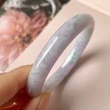 55.5mm A-Grade Natural Lavender Jadeite Modern Round Bangle No.152834