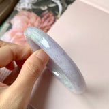 55.5mm A-Grade Natural Lavender Jadeite Modern Round Bangle No.152834