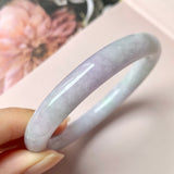 55.5mm A-Grade Natural Lavender Jadeite Traditional Round Bangle No.152829