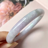 55.5mm A-Grade Natural Lavender Jadeite Traditional Round Bangle No.152829