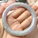 55.5mm A-Grade Natural Lavender Jadeite Traditional Round Bangle No.152829