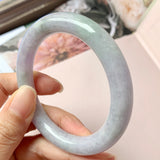 55.5mm A-Grade Natural Lavender Jadeite Traditional Round Bangle No.152829