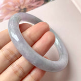 55.5mm A-Grade Natural Lavender Jadeite Traditional Round Bangle No.152829