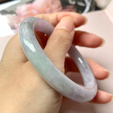 55.5mm A-Grade Natural Lavender Jadeite Traditional Round Bangle No.152829