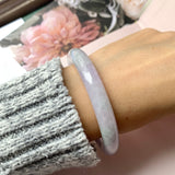 55.5mm A-Grade Natural Lavender Jadeite Traditional Round Bangle No.152829